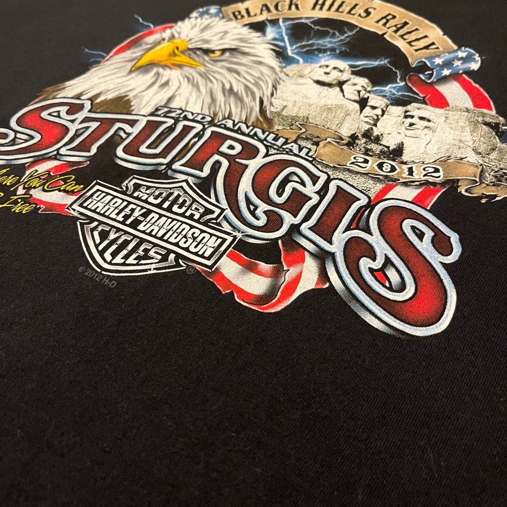 Harley-Davidson VTG Men’s T Shirt Size XL Black Hills 2012 Sturgis Rally Biker - Picture 2 of 9